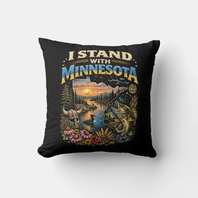 Ik sta achter Minnesota Kussen (Voorkant)