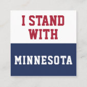 Ik sta achter Minnesota Vierkante Visitekaartje (Achterkant)