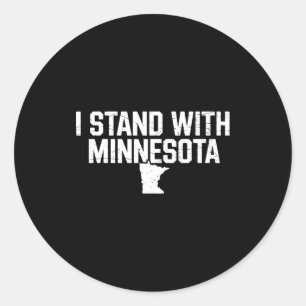 Ik sta achter Minnesota Vintage Mn Staatkaart trot Ronde Sticker