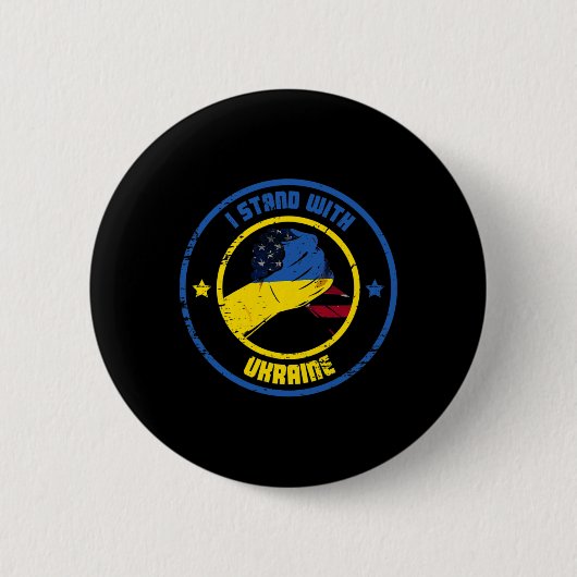 Ik sta achter Oekraïense patriot Ronde Button 5,7 Cm (Voorkant)