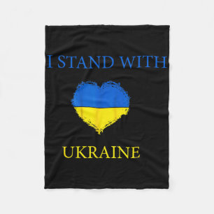 Ik sta achter Oekraïense T-shirt Oekraïense vlag S Fleece Deken