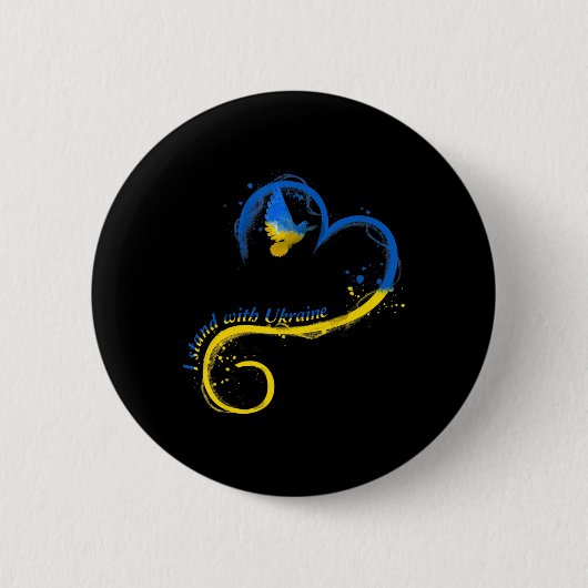 Ik sta achter Oekraïne Dove Flag Peace Free Ukrain Ronde Button 5,7 Cm (Voorkant)