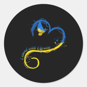 Ik sta achter Oekraïne Dove Flag Peace Free Ukrain Ronde Sticker