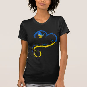 Ik sta achter Oekraïne Dove Flag Peace Free Ukrain T-shirt