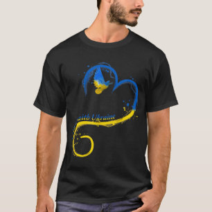 Ik sta achter Oekraïne Dove Flag Peace Free Ukrain T-shirt