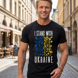 Ik sta achter Oekraïne. Drietand van Oekraïne. T-shirt