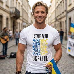 Ik sta achter Oekraïne. Drietand van Oekraïne. T-shirt