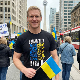 Ik sta achter Oekraïne. Drietand van Oekraïne.  T-shirt