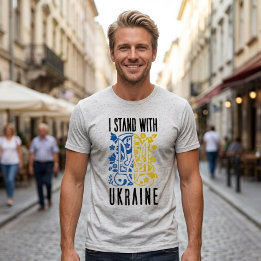 Ik sta achter Oekraïne. Drietand van Oekraïne. Tri-Blend Shirt