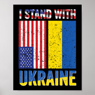 Ik sta achter Oekraïne en steun de Oekraïense Amer Poster