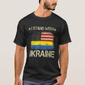 Ik sta achter Oekraïne en steun de Oekraïense Amer T-shirt (Voorkant)