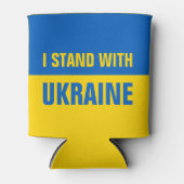 Ik sta achter Oekraïne en steun de Oekraïense vlag Blikjeskoeler (Voorkant)