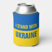 Ik sta achter Oekraïne en steun de Oekraïense vlag Blikjeskoeler (Blikje Achterkant)