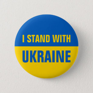 Ik sta achter Oekraïne en steun de Oekraïense vlag Ronde Button 5,7 Cm