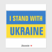 Ik sta achter Oekraïne en steun de Oekraïense vlag Sticker (Vel)