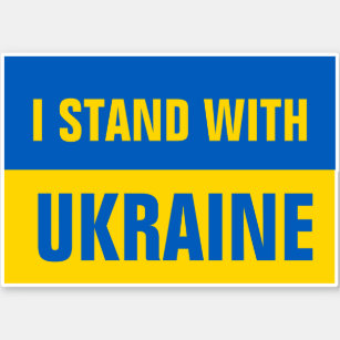 Ik sta achter Oekraïne en steun de Oekraïense vlag Sticker