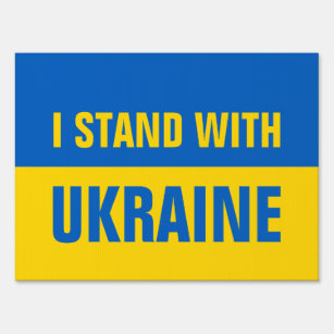 Ik sta achter Oekraïne en steun de Oekraïense vlag Tuinbord