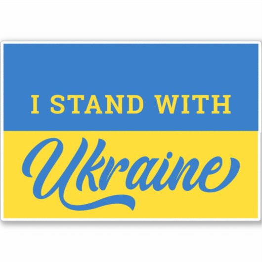 Ik sta achter Oekraïne en steun Oekraïense vlagaut Sticker (Voorkant)