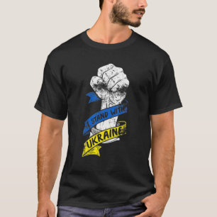 Ik sta achter Oekraïne Flag Power Ribbon Support U T-shirt