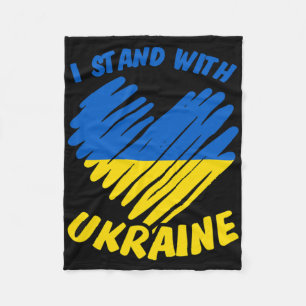 Ik Sta Achter Oekraïne I Oekraïense Vlag Blauw Gee Fleece Deken