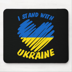 Ik sta achter Oekraïne Ik Oekraïense vlag Blauw Ge Muismat