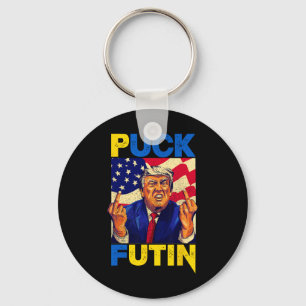 Ik Sta Achter Oekraïne Meme Trump Puck Futin Vinta Sleutelhanger
