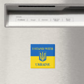 Ik sta achter Oekraïne. Oekraïense vlag & drietand Magneet (Insitu (Vaatwasser))