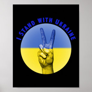 Ik sta achter Oekraïne Oekraïense vlag Oekraïners  Poster