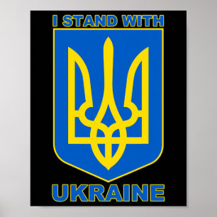 Ik sta achter Oekraïne Oekraïense vlag Poster