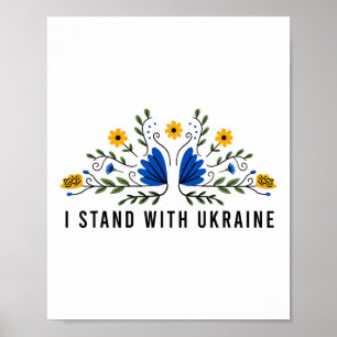 Ik sta achter Oekraïne Oekraïense vlag zonnebloem  Poster