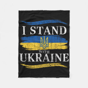 Ik sta achter Oekraïne Patriotieke Oekraïense steu Fleece Deken