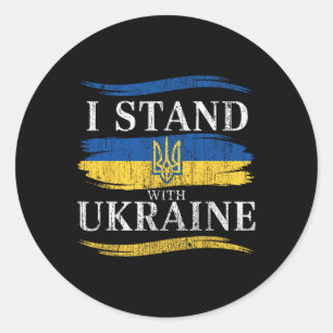 Ik sta achter Oekraïne Patriotieke Oekraïense steu Ronde Sticker