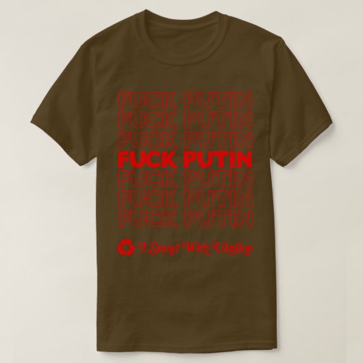 Ik sta achter Oekraïne Poetin Retro Design T-shirt (Design voorkant)