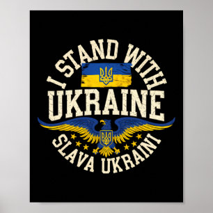Ik Sta Achter Oekraine Slava Ukraini Eer Aan Oekra Poster