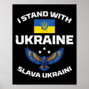 Ik Sta Achter Oekraïne Slava Ukraini Oekraïense Ma Poster