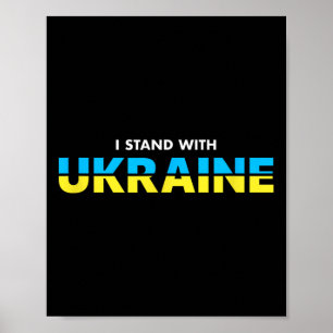 Ik sta achter Oekraïne steun citaat Oekraïense vla Poster