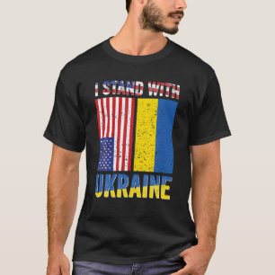 Ik sta achter Oekraïne steun Oekraïens-Amerikaans T-shirt