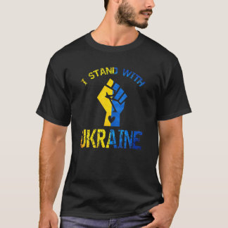 Ik sta achter Oekraïne steun Oekraïne Oekraïense v T-shirt