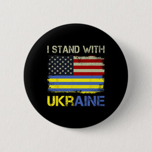 Ik sta achter Oekraïne steun Oekraïne Ronde Button 5,7 Cm