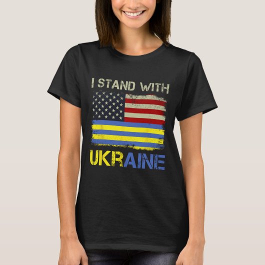Ik sta achter Oekraïne steun Oekraïne T-shirt (Voorkant)
