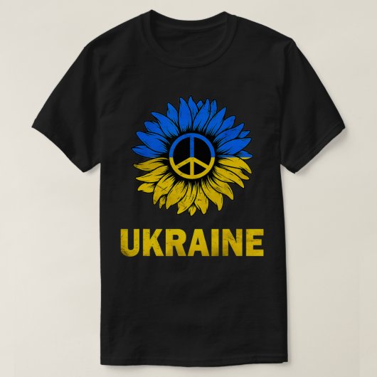 Ik sta achter Oekraïne Sunflower Ukraine Support U T-shirt (Design voorkant)