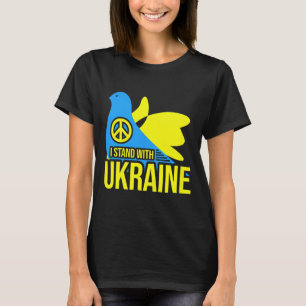 Ik sta achter Oekraïne T-shirt Oekraïense vlag Vol