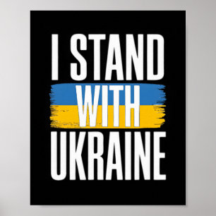 Ik sta achter Oekraïne Vette Oekraïense Vlag Steun Poster