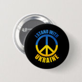Ik sta achter Oekraïne Vredessymbool Ronde Button 5,7 Cm (Voorkant /achterkant)