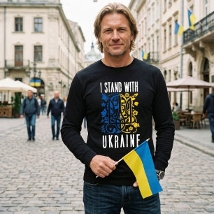 Ik sta achter Oekraïne. Wapen van Oekraïne. Tri-Blend Shirt