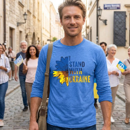 Ik sta achter Oekraïne. Zonnebloem symbool van Vre Tri-Blend Shirt