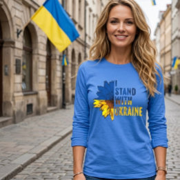 Ik sta achter Oekraïne. Zonnebloem symbool van Vre Tri-Blend Shirt