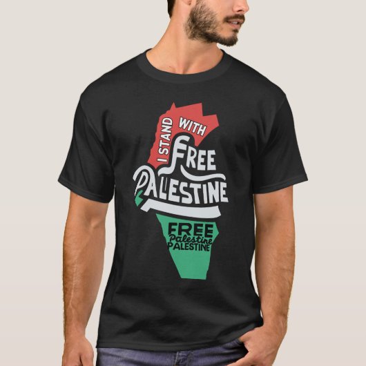 Ik sta achter Palestina als vrij Palestina T-shirt (Voorkant)