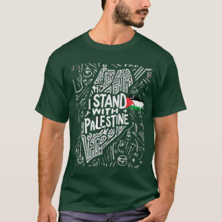 Ik sta achter Palestina Citaat A retro T-shirt