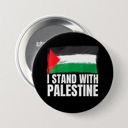 Ik sta achter Palestina Gazagenocide Vlag Ronde Button 7,6 Cm (Voorkant /achterkant)